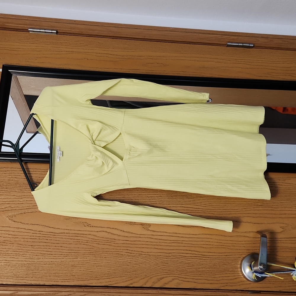 American Eagle Outfitters Long Sleeve Lemon Yellow Mini Dress